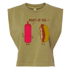 What Up Dog Ketchup Hot Dog Garment-Dyed Women's Muscle Tee