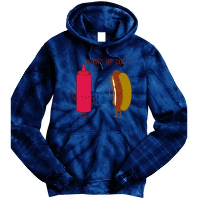 What Up Dog Ketchup Hot Dog Tie Dye Hoodie