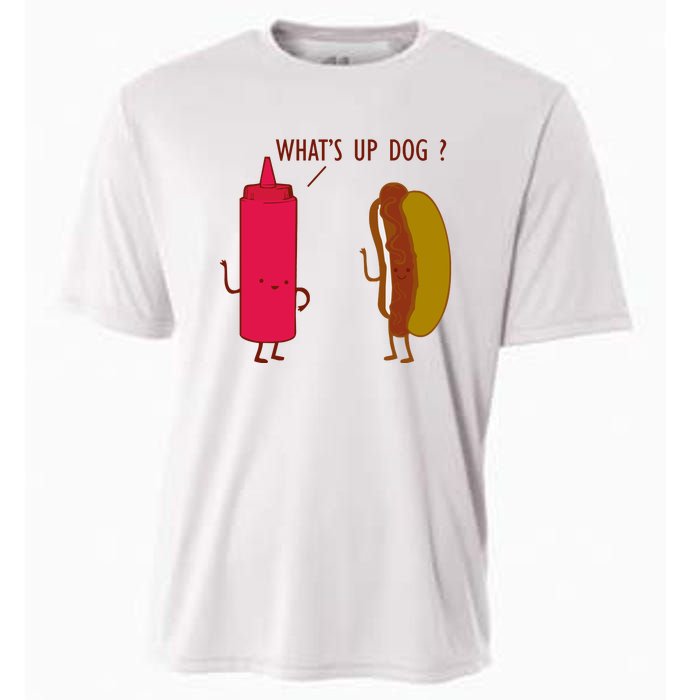 What Up Dog Ketchup Hot Dog Cooling Performance Crew T-Shirt