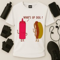 What Up Dog Ketchup Hot Dog Cooling Performance Crew T-Shirt