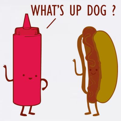 What Up Dog Ketchup Hot Dog T-Shirt