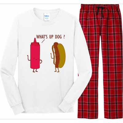 What Up Dog Ketchup Hot Dog Long Sleeve Pajama Set