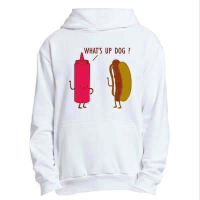 What Up Dog Ketchup Hot Dog Urban Pullover Hoodie