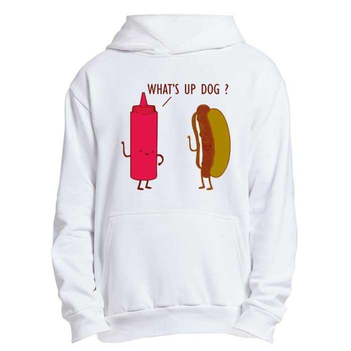 What Up Dog Ketchup Hot Dog Urban Pullover Hoodie