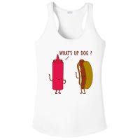 What Up Dog Ketchup Hot Dog Ladies PosiCharge Competitor Racerback Tank