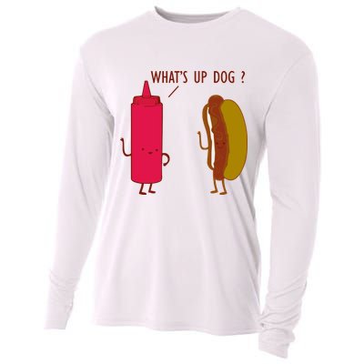What Up Dog Ketchup Hot Dog Cooling Performance Long Sleeve Crew