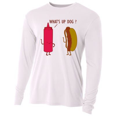 What Up Dog Ketchup Hot Dog Cooling Performance Long Sleeve Crew