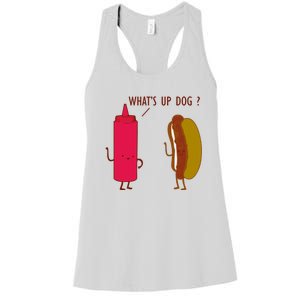 What Up Dog Ketchup Hot Dog Women's Racerback Tank