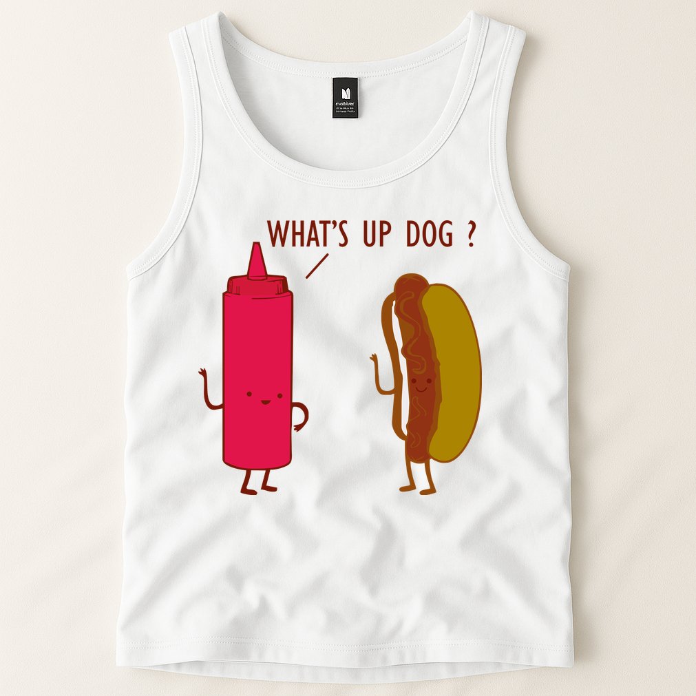 What Up Dog Ketchup Hot Dog Tank Top