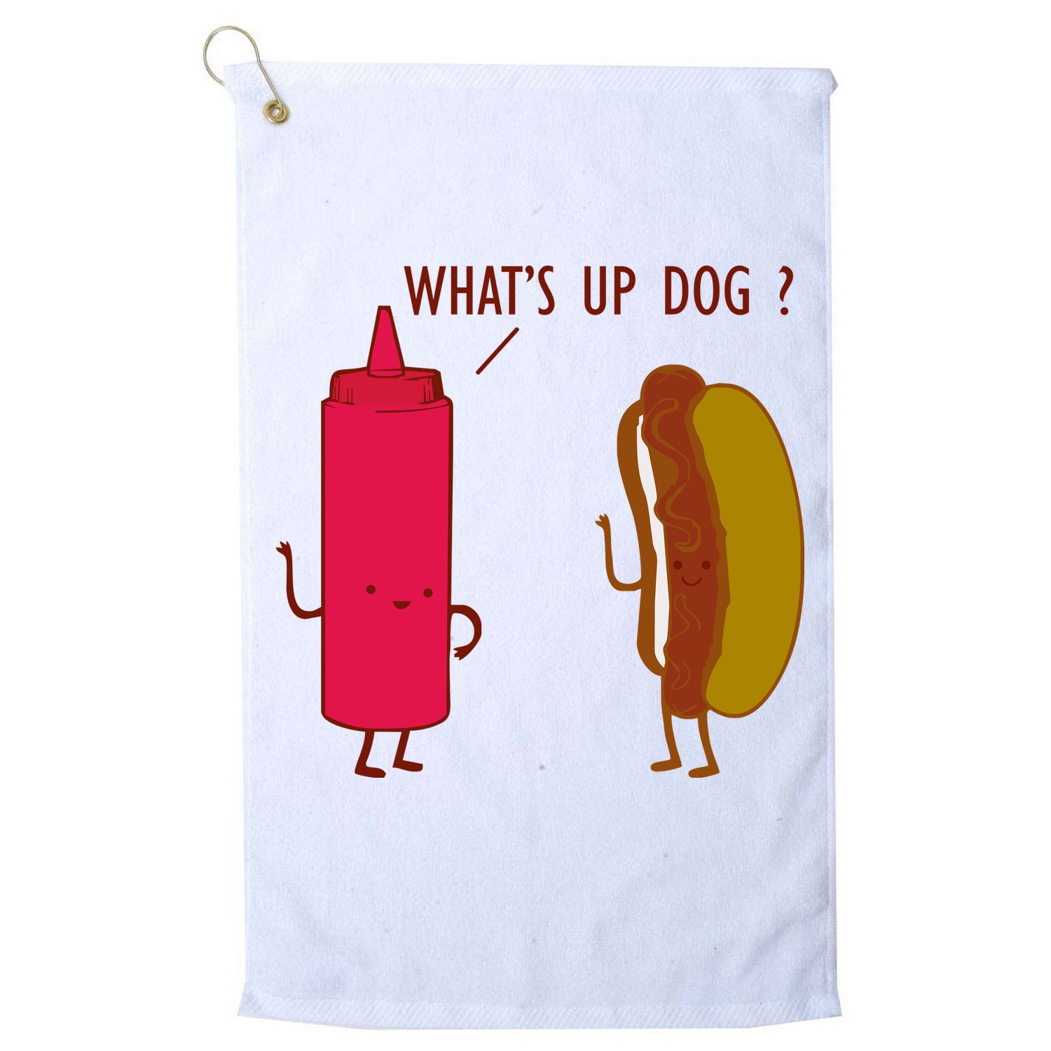 What Up Dog Ketchup Hot Dog Golf Towel