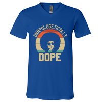 Wo Unapologetically Dope Black Afro Black History Funny Gift V-Neck T-Shirt