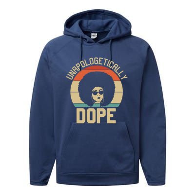 Wo Unapologetically Dope Black Afro Black History Funny Gift Performance Fleece Hoodie