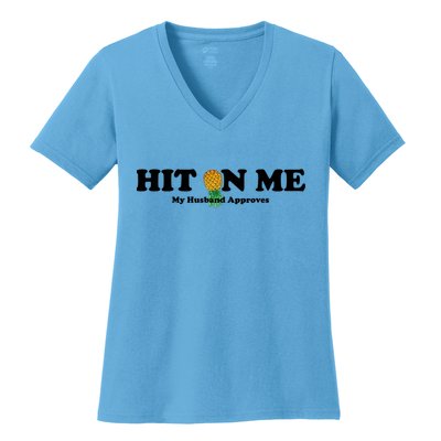Wo Upside Down Pineapple Subtle Swinger Meaningful Gift Women's V-Neck T-Shirt