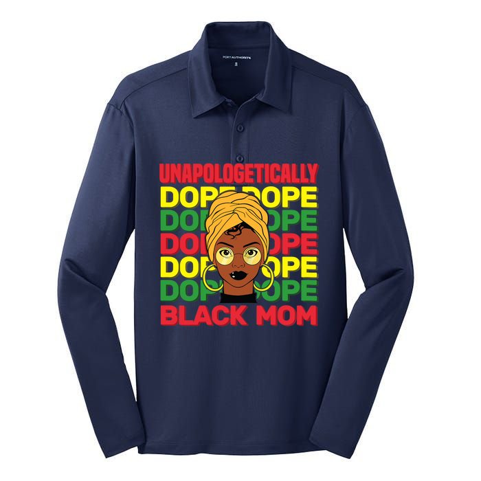 Wo Unapologetically Dope Black Mother History Month Celebration Silk Touch Performance Long Sleeve Polo