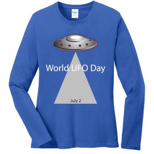 World Ufo Day July 2 Aliens Spaceships Extraterrestrials Gift Ladies Long Sleeve Shirt