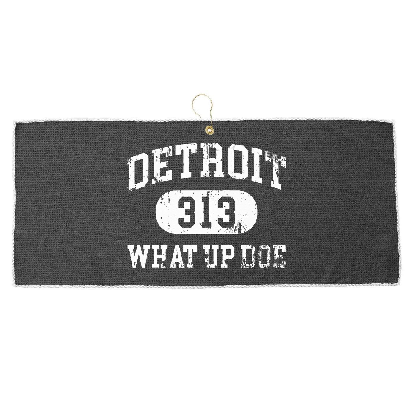 What Up Doe 313 Detroit Large Microfiber Waffle Golf Towel