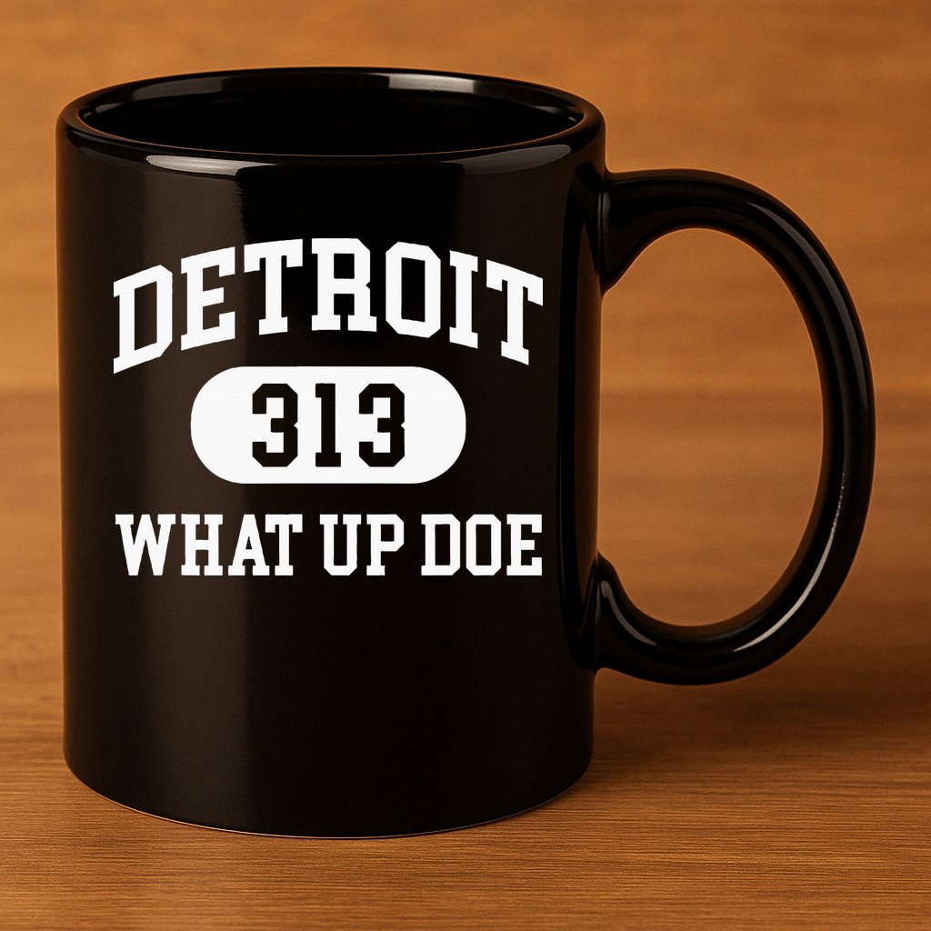 What Up Doe 313 Detroit 11oz C Handle Ceramic Mug