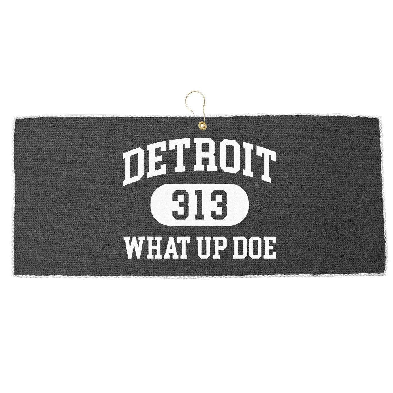 What Up Doe 313 Detroit Large Microfiber Waffle Golf Towel