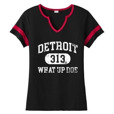 What Up Doe 313 Detroit Ladies Halftime Notch Neck Tee