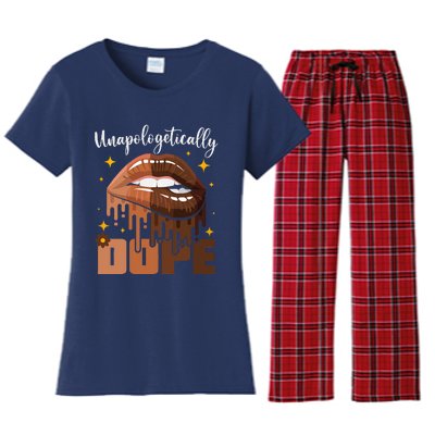 Womens Unapologetically Dope Black History Month African American Women's Flannel Pajama Set