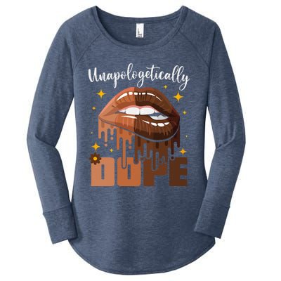 Womens Unapologetically Dope Black History Month African American Women's Perfect Tri Tunic Long Sleeve Shirt