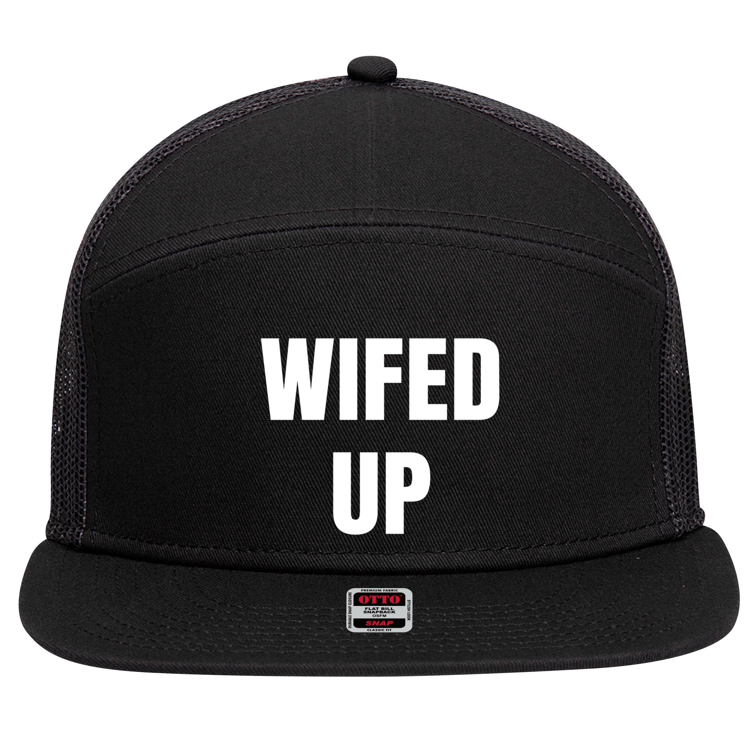 Wifed Up Engaget/marriage Graphic Product Gift 7 Panel Mesh Trucker Snapback Hat