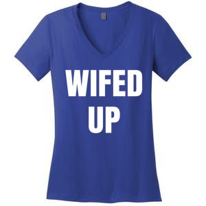 Wifed Up Engaget/marriage Graphic Product Gift Women's V-Neck T-Shirt