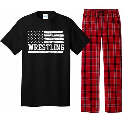 Wrestling USA Flag Vintage Pajama Set