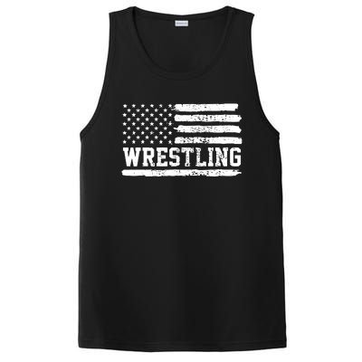 Wrestling USA Flag Vintage PosiCharge Competitor Tank