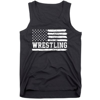 Wrestling USA Flag Vintage Tank Top