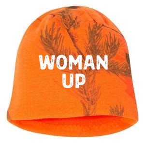 Woman Up Funny Feminist Movement Female Empowerment Feminism Kati - Camo Knit Beanie