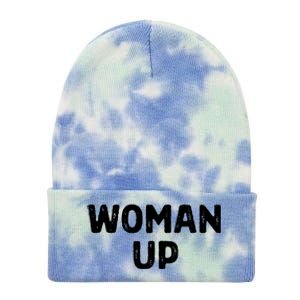 Woman Up Funny Feminist Movement Female Empowerment Feminism Tie Dye 12in Knit Beanie