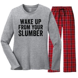 Wake Up From Your Slumber Women's Long Sleeve Flannel Pajama Set 