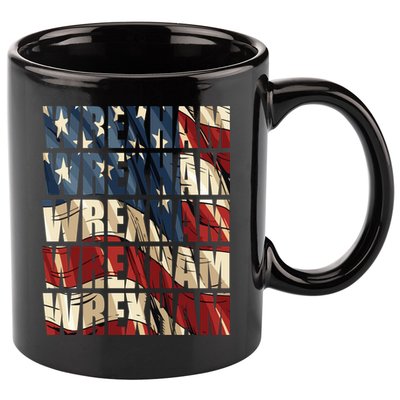 Wrexham Usa Flag American Welsh Wales Dragon Vintage Cool Gift 11oz C Handle Ceramic Mug