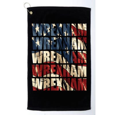 Wrexham Usa Flag American Welsh Wales Dragon Vintage Cool Gift Golf Towel