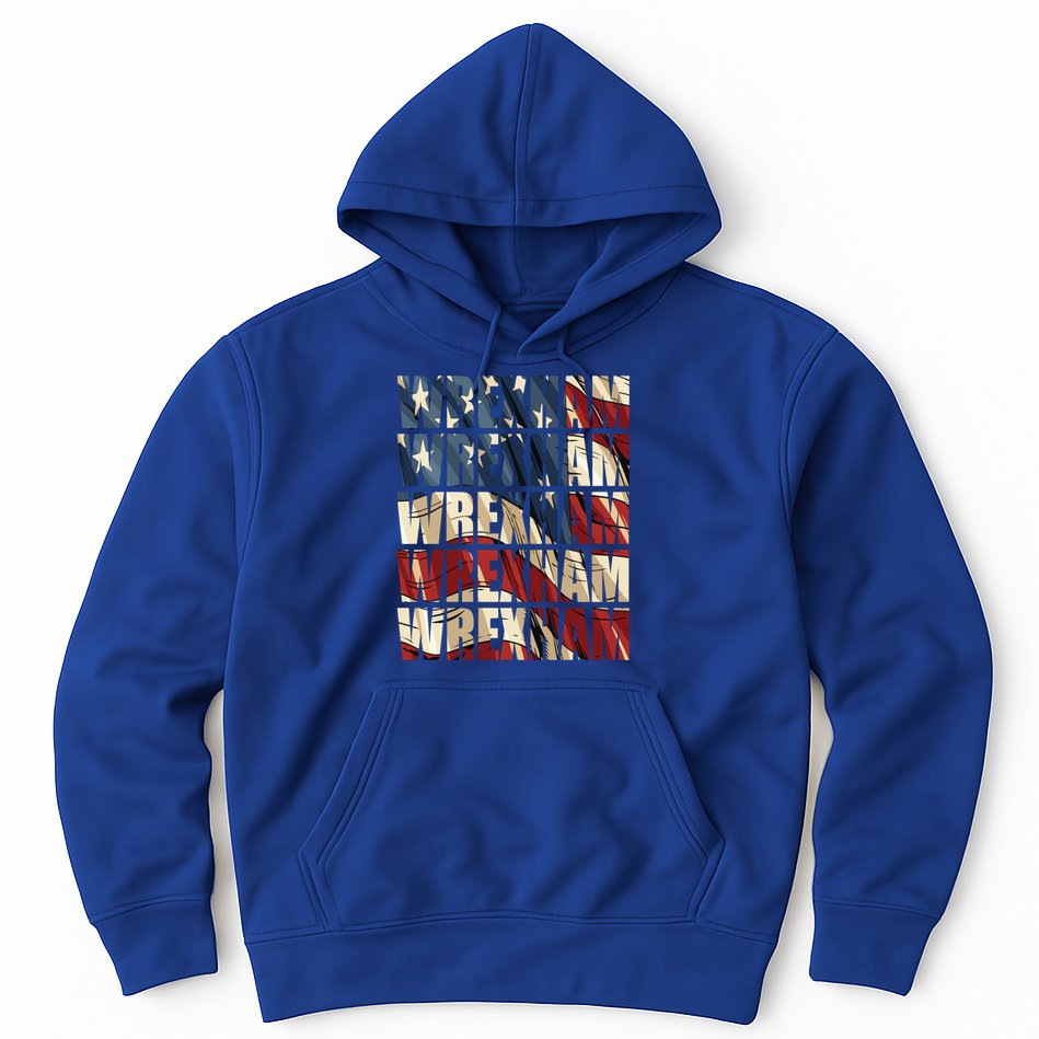Wrexham Usa Flag American Welsh Wales Dragon Vintage Cool Gift Hoodie
