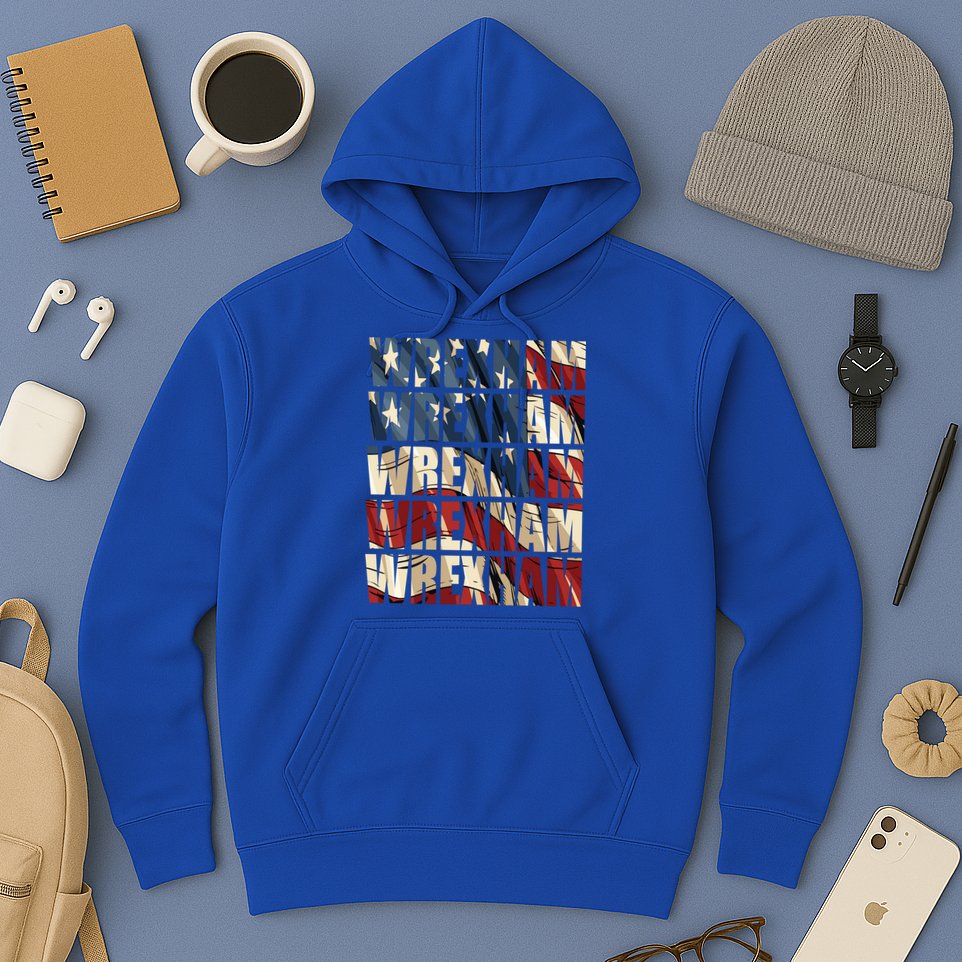 Wrexham Usa Flag American Welsh Wales Dragon Vintage Cool Gift Hoodie