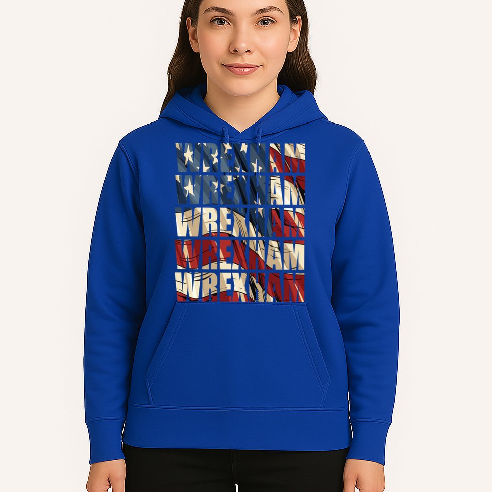 Wrexham Usa Flag American Welsh Wales Dragon Vintage Cool Gift Hoodie