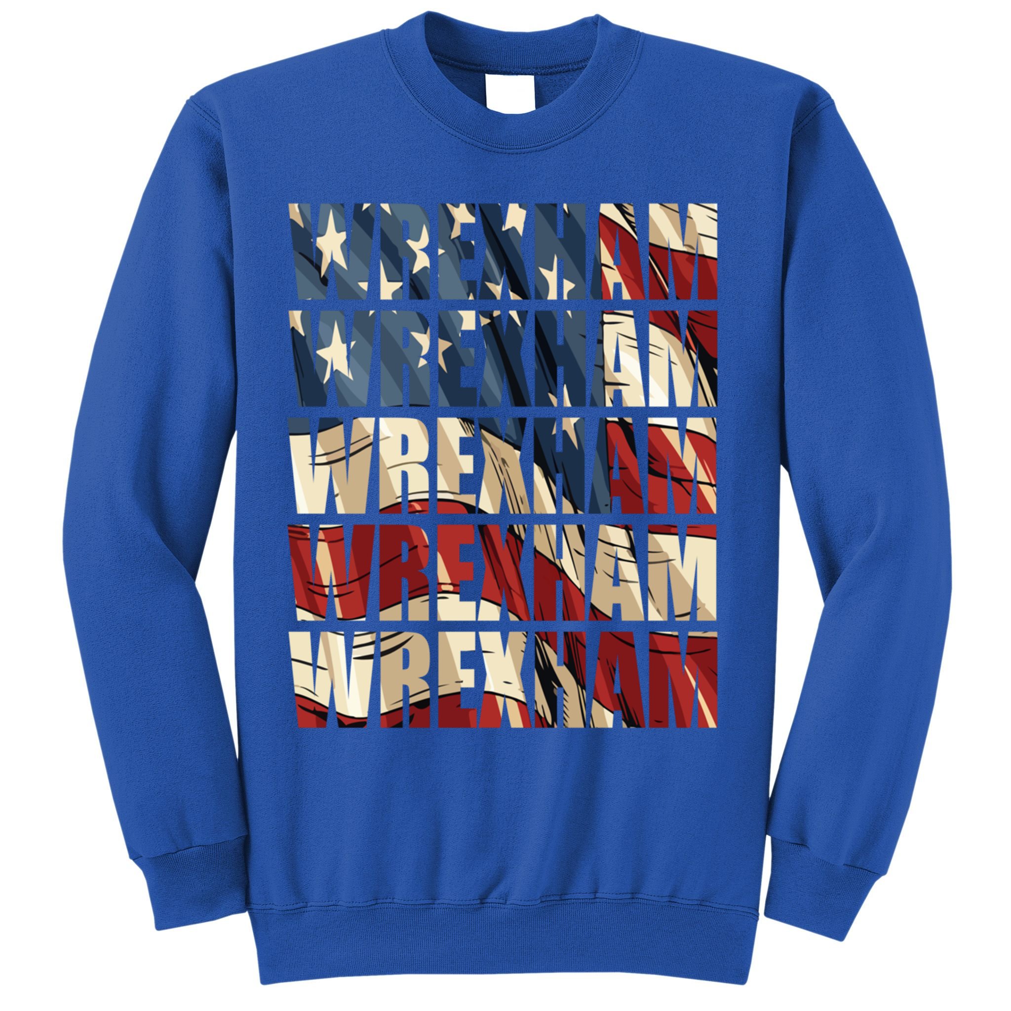 Wrexham Usa Flag American Welsh Wales Dragon Vintage Cool Gift Sweatshirt