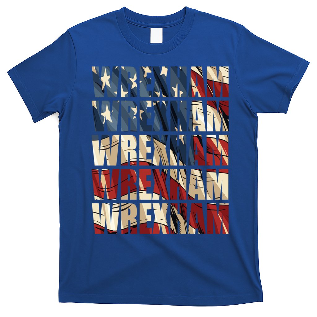 Wrexham Usa Flag American Welsh Wales Dragon Vintage Cool Gift T-Shirt
