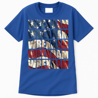 Wrexham Usa Flag American Welsh Wales Dragon Vintage Cool Gift Tall T-Shirt