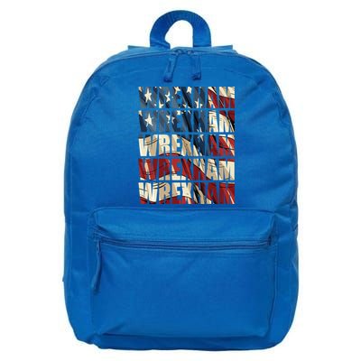 Wrexham Usa Flag American Welsh Wales Dragon Vintage Cool Gift 16 in Basic Backpack