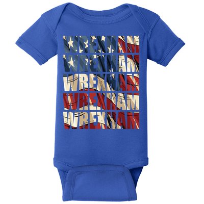 Wrexham Usa Flag American Welsh Wales Dragon Vintage Cool Gift Baby Bodysuit