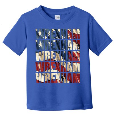 Wrexham Usa Flag American Welsh Wales Dragon Vintage Cool Gift Toddler T-Shirt