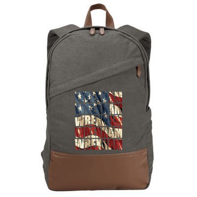 Wrexham Usa Flag American Welsh Wales Dragon Vintage Cool Gift Cotton Canvas Backpack