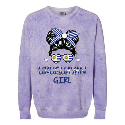 Women Uruguay Flag Uruguayan Hispanic Heritage Colorblast Crewneck Sweatshirt