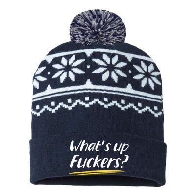 What's Up Fuckers Funny USA-Made Snowflake Beanie