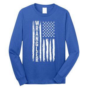 Wrangler Usa Flag Us American Flag Meaningful Gift Long Sleeve Shirt