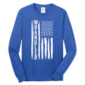 Wrangler Usa Flag Us American Flag Meaningful Gift Tall Long Sleeve T-Shirt