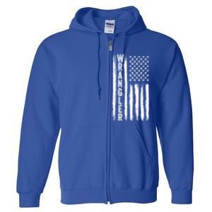 Wrangler Usa Flag Us American Flag Meaningful Gift Full Zip Hoodie